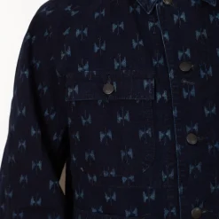 Short Coverall Jacket Printed Kasuri - Papillon
