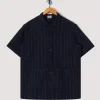 Short Sleeve Flipped Collar Shirt - Hadal Blue