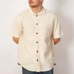 Short Sleeve Flipped Collar Shirt - Rinsed
