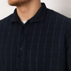 Short Sleeve Flipped Collar Shirt - Hadal Blue