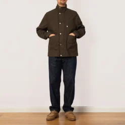 Short Stand Collar Jacket - Military Green