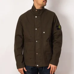 Short Stand Collar Jacket - Military Green