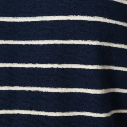 SS Textured Stripe Tee - Soft Navy/Ecru