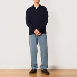 Standard Merino Lambswool Polo - Dark Navy