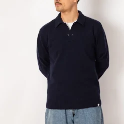 Standard Merino Lambswool Polo - Dark Navy