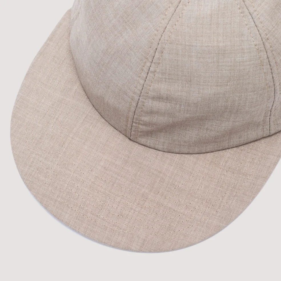 Tropical Wool 6 Panel Cap - Beige