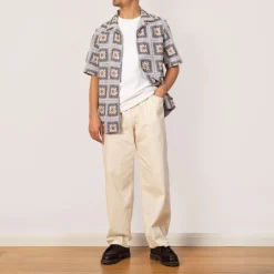 Tuck Belted Pants - Ecru