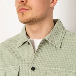 Waffle Button Front Shirt - Stone