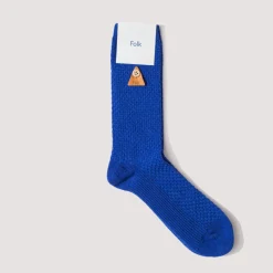 Waffle Sock - Deep Blue