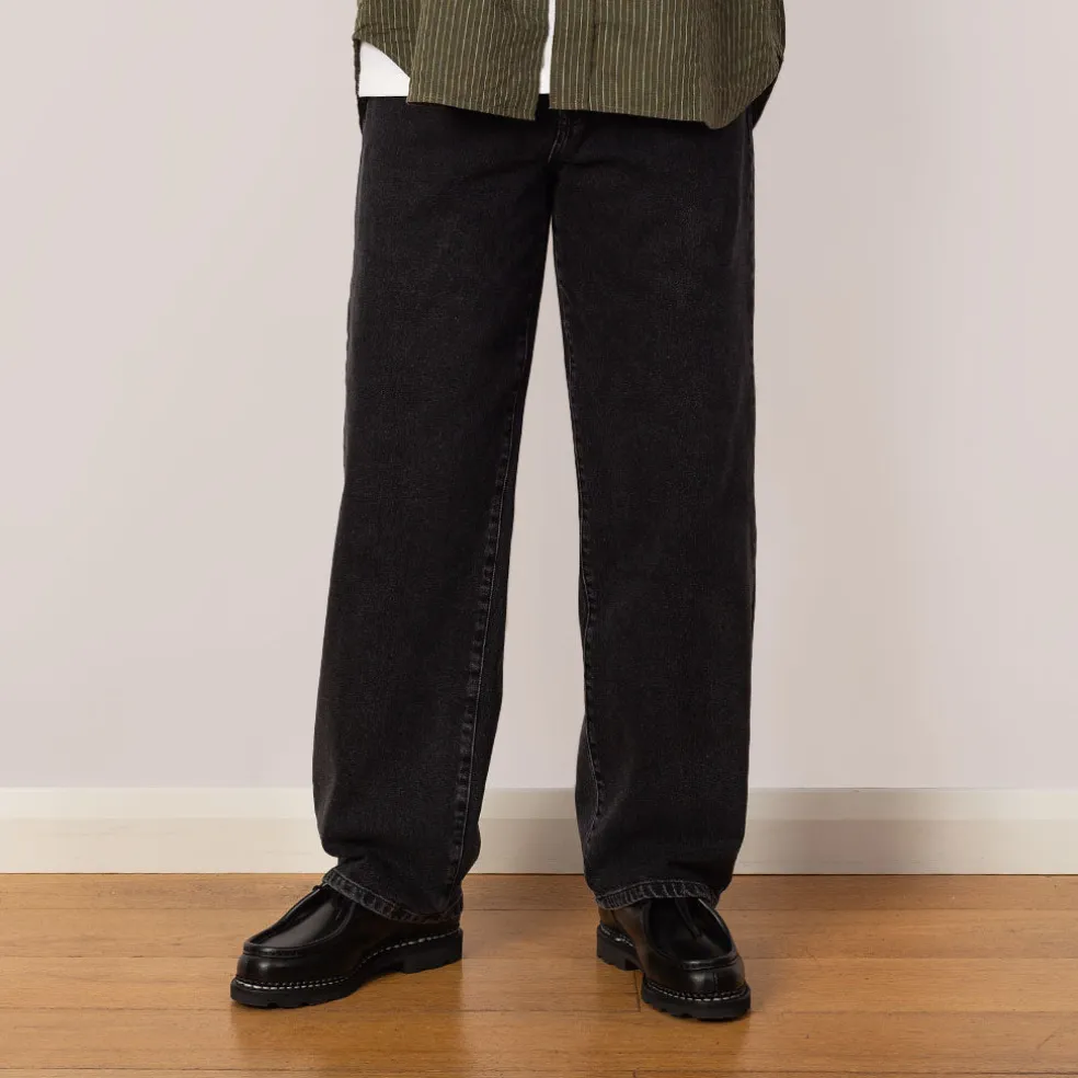Wide 5 Jean - Washed Black Denim