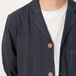 Wide Fit Blazer - Soft Navy Herringbone