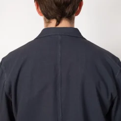 Wide Fit Blazer - Soft Navy Herringbone