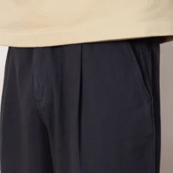 Wide Fit Trouser - Soft Navy Herringbone