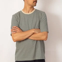 1x1 Stripe Tee - Deep Green