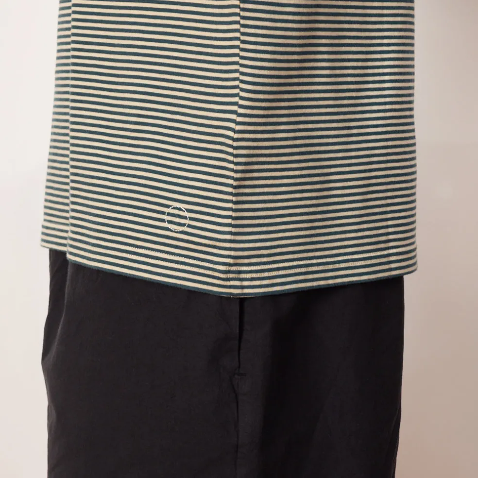 1x1 Stripe Tee - Deep Green
