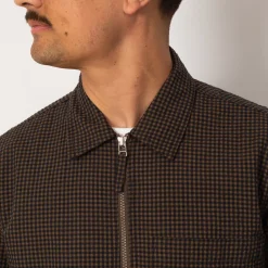 Zip Uniform Jacket - Navy Japanese Seersucker